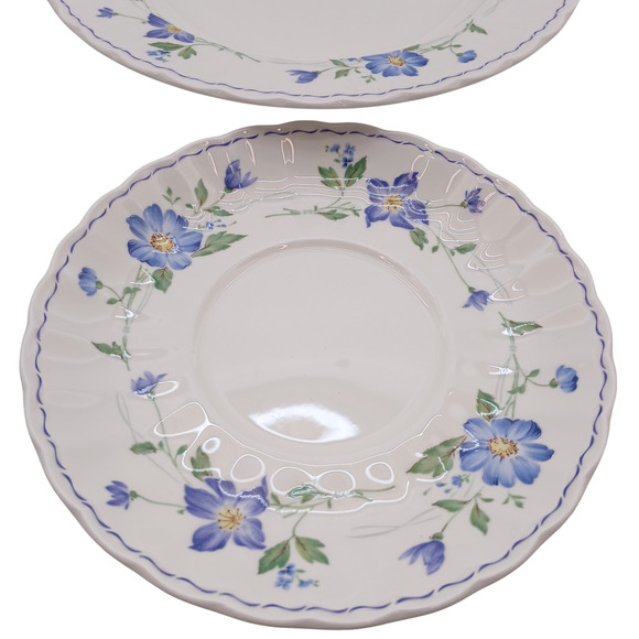 Mikasa Maxima Rotunda CAJ02 Plate Set – Blue Floral Japan Fine China Set of 4 - Picture 3 of 9